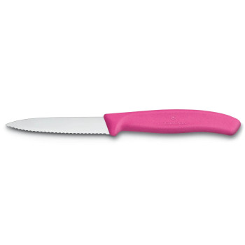 Victorinox Swiss Classic nóż 8cm, różowy ostrze ząbkowane