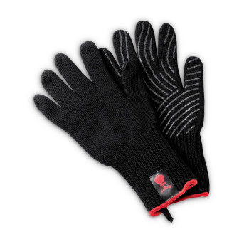 Zestaw rękawic do grilla Premium Czarna z silikonowym wzorem antypoślizgowym - rozmiar S/M