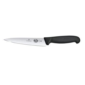Victorinox nóż 15cm, Fibrox, czarny, ostrze gładkie